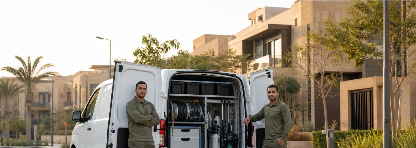 عربية وفريق الشركة الألمانية لمكافحة الحشرات
